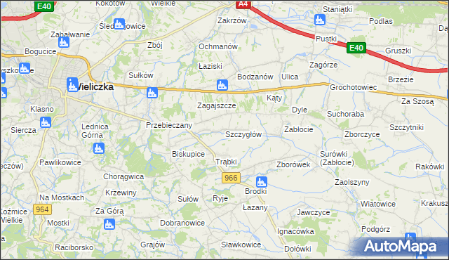 mapa Szczygłów, Szczygłów na mapie Targeo