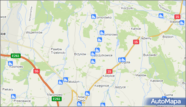 mapa Szczytkowice, Szczytkowice na mapie Targeo