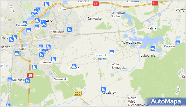 mapa Szczytniki Duchowne, Szczytniki Duchowne na mapie Targeo