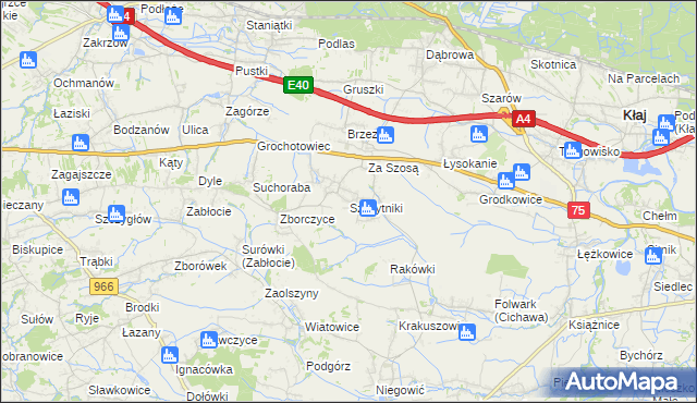 mapa Szczytniki gmina Gdów, Szczytniki gmina Gdów na mapie Targeo