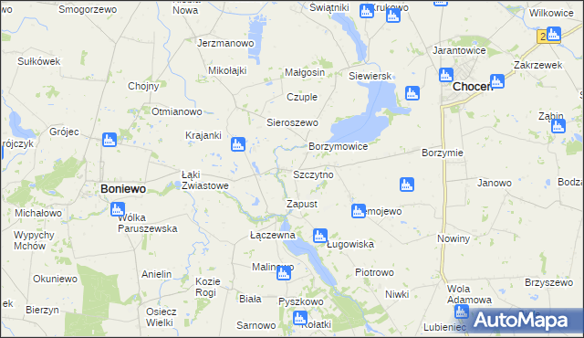 mapa Szczytno gmina Choceń, Szczytno gmina Choceń na mapie Targeo