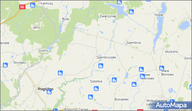mapa Szembruczek, Szembruczek na mapie Targeo