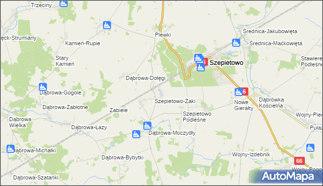 mapa Szepietowo-Janówka, Szepietowo-Janówka na mapie Targeo