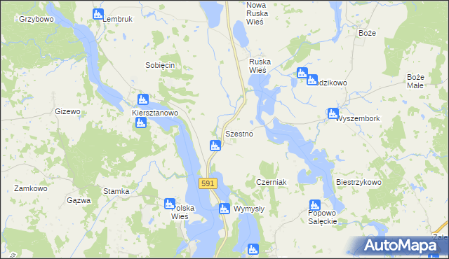 mapa Szestno, Szestno na mapie Targeo