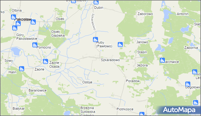 mapa Szkaradowo, Szkaradowo na mapie Targeo