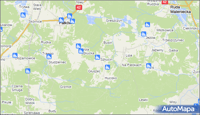 mapa Szkucin, Szkucin na mapie Targeo