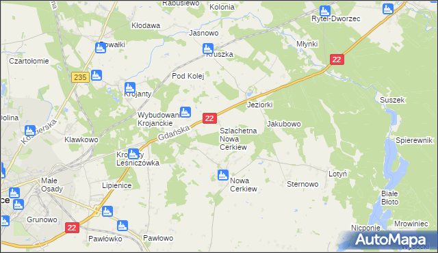 mapa Szlachetna Nowa Cerkiew, Szlachetna Nowa Cerkiew na mapie Targeo