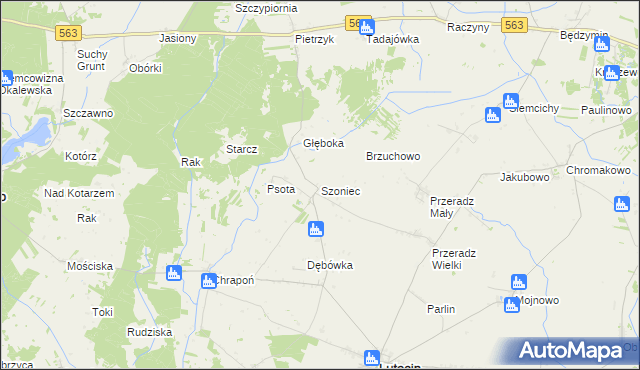 mapa Szoniec, Szoniec na mapie Targeo