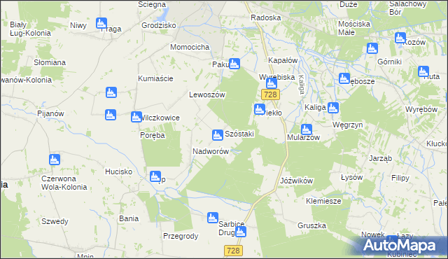 mapa Szóstaki, Szóstaki na mapie Targeo