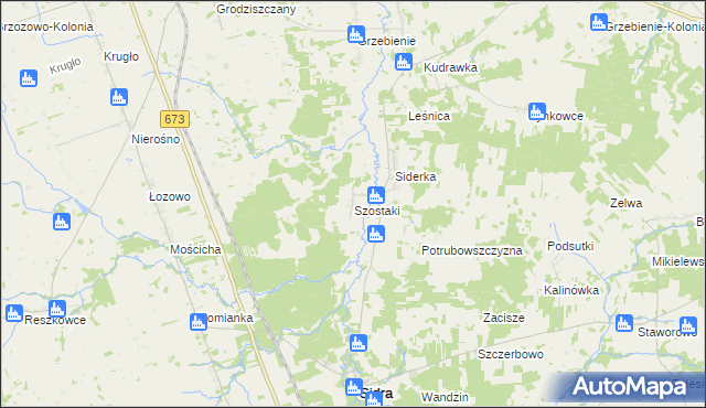 mapa Szostaki gmina Sidra, Szostaki gmina Sidra na mapie Targeo