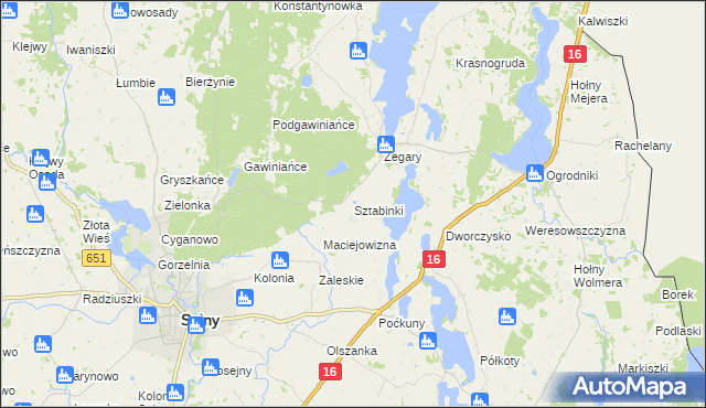 mapa Sztabinki, Sztabinki na mapie Targeo