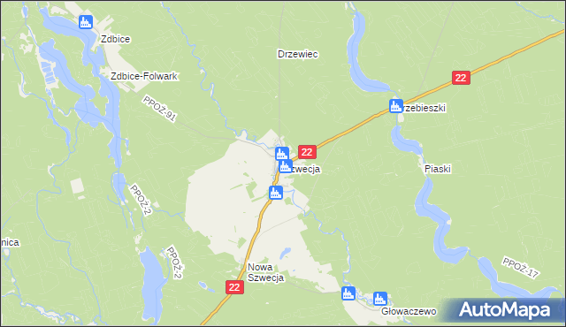 mapa Szwecja, Szwecja na mapie Targeo