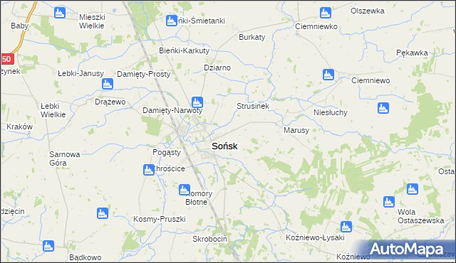 mapa Szwejki gmina Sońsk, Szwejki gmina Sońsk na mapie Targeo