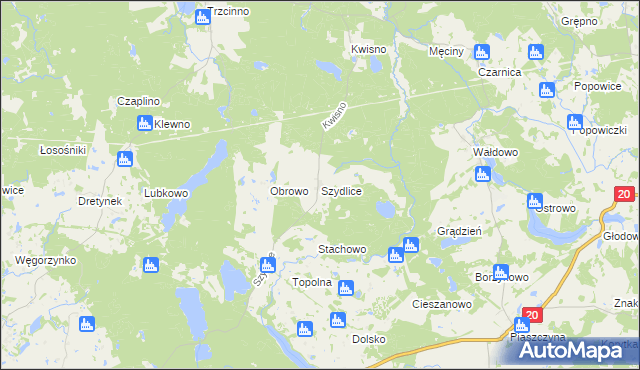 mapa Szydlice, Szydlice na mapie Targeo