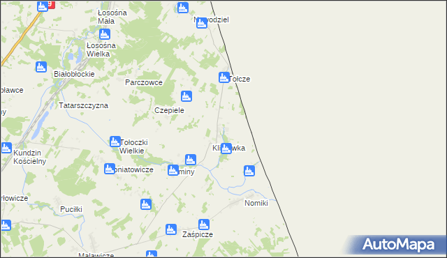 mapa Szymaki gmina Kuźnica, Szymaki gmina Kuźnica na mapie Targeo