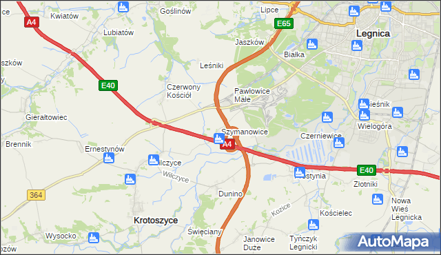 mapa Szymanowice gmina Krotoszyce, Szymanowice gmina Krotoszyce na mapie Targeo