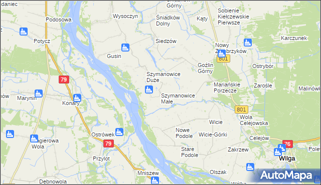 mapa Szymanowice Małe, Szymanowice Małe na mapie Targeo