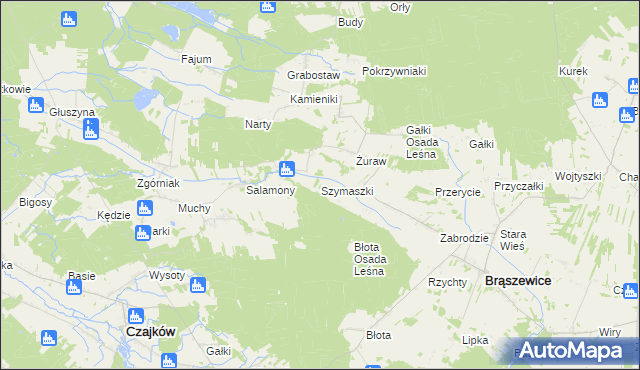 mapa Szymaszki, Szymaszki na mapie Targeo