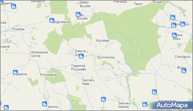 mapa Szymonków, Szymonków na mapie Targeo