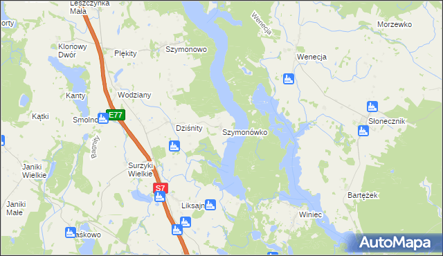 mapa Szymonówko, Szymonówko na mapie Targeo