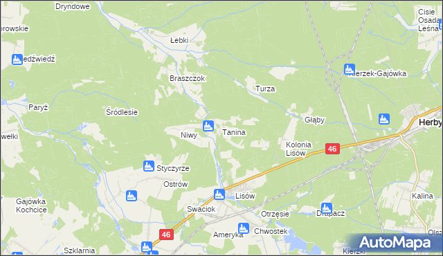 mapa Tanina, Tanina na mapie Targeo