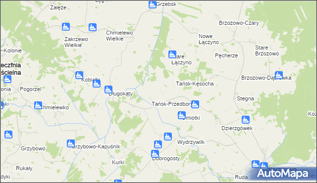 mapa Tańsk-Chorąże, Tańsk-Chorąże na mapie Targeo