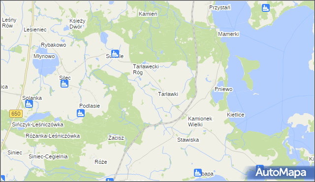 mapa Tarławki, Tarławki na mapie Targeo