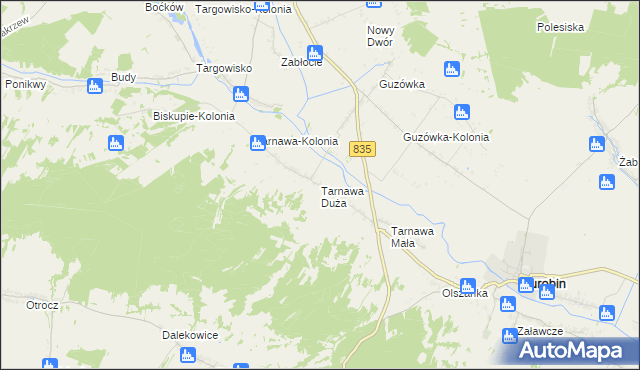 mapa Tarnawa Duża, Tarnawa Duża na mapie Targeo