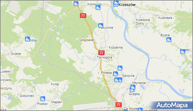 mapa Tarnogóra gmina Nowa Sarzyna, Tarnogóra gmina Nowa Sarzyna na mapie Targeo