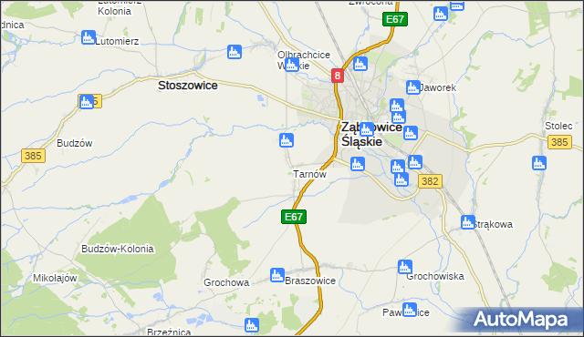 mapa Tarnów gmina Ząbkowice Śląskie, Tarnów gmina Ząbkowice Śląskie na mapie Targeo