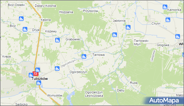 mapa Tarnowa gmina Tuliszków, Tarnowa gmina Tuliszków na mapie Targeo