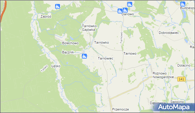 mapa Tarnowiec gmina Goleniów, Tarnowiec gmina Goleniów na mapie Targeo