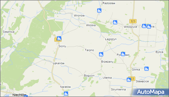 mapa Tarpno gmina Niechlów, Tarpno gmina Niechlów na mapie Targeo