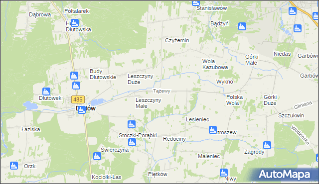 mapa Tążewy, Tążewy na mapie Targeo