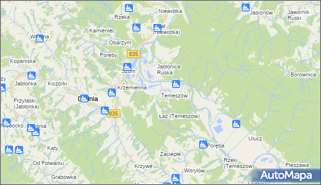 mapa Temeszów, Temeszów na mapie Targeo