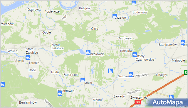 mapa Teodorów gmina Dąbrówka, Teodorów gmina Dąbrówka na mapie Targeo