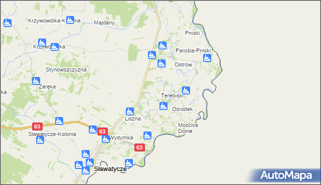 mapa Terebiski, Terebiski na mapie Targeo