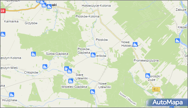 mapa Terlików, Terlików na mapie Targeo