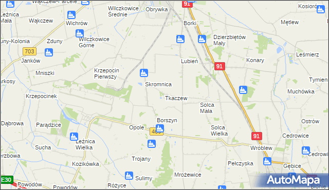 mapa Tkaczew, Tkaczew na mapie Targeo