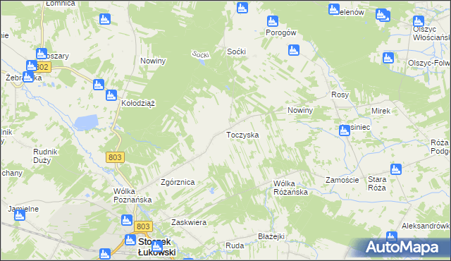 mapa Toczyska, Toczyska na mapie Targeo