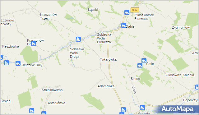 mapa Tokarówka, Tokarówka na mapie Targeo