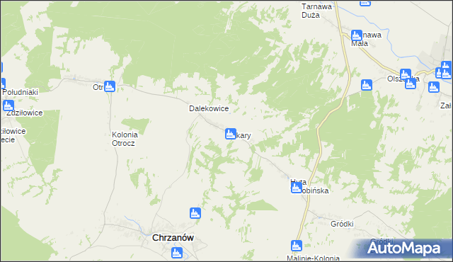 mapa Tokary gmina Turobin, Tokary gmina Turobin na mapie Targeo