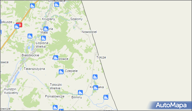 mapa Tołcze gmina Kuźnica, Tołcze gmina Kuźnica na mapie Targeo