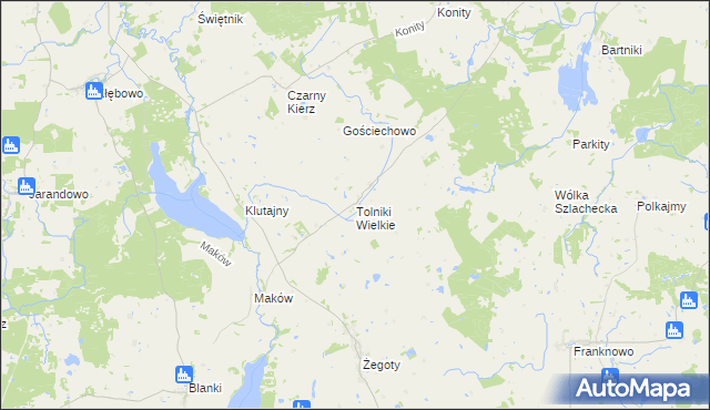 mapa Tolniki Wielkie, Tolniki Wielkie na mapie Targeo