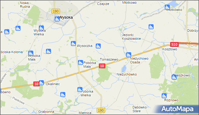 mapa Tomaszewo gmina Białośliwie, Tomaszewo gmina Białośliwie na mapie Targeo