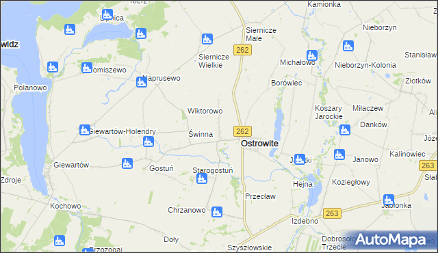 mapa Tomaszewo gmina Ostrowite, Tomaszewo gmina Ostrowite na mapie Targeo