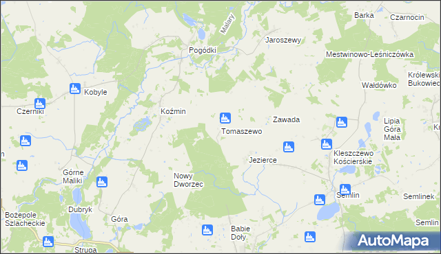 mapa Tomaszewo gmina Zblewo, Tomaszewo gmina Zblewo na mapie Targeo