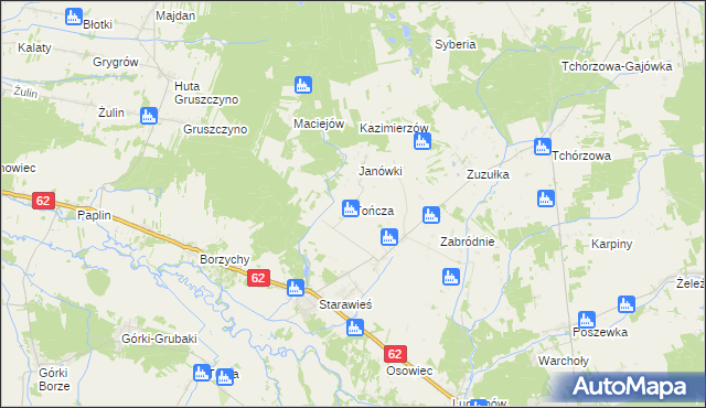 mapa Tończa gmina Liw, Tończa gmina Liw na mapie Targeo