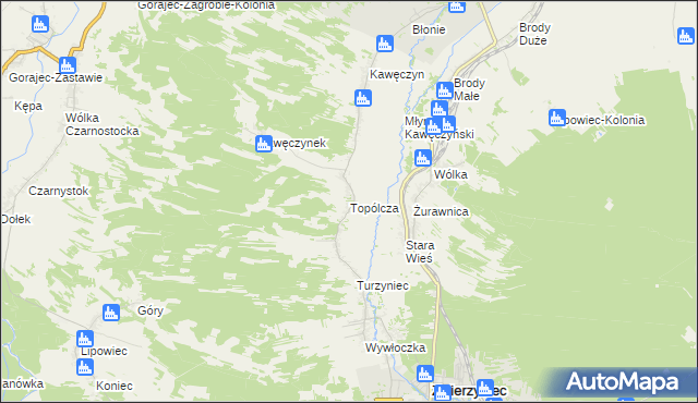 mapa Topólcza, Topólcza na mapie Targeo