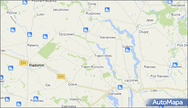 mapa Trąbin-Wieś, Trąbin-Wieś na mapie Targeo